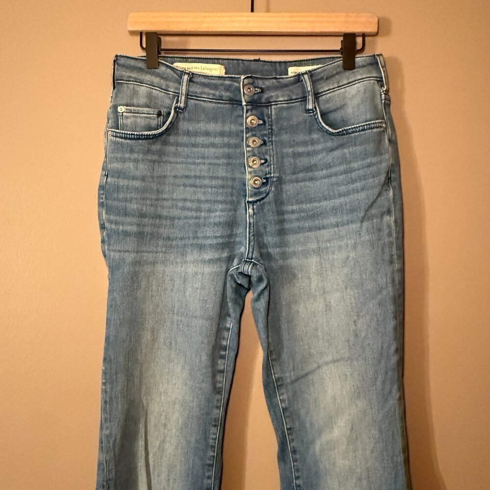 Women's 28 Pilcro Letterpress High-Rise Skinny Bootcut Jeans Anthropologie - Picture 6 of 11